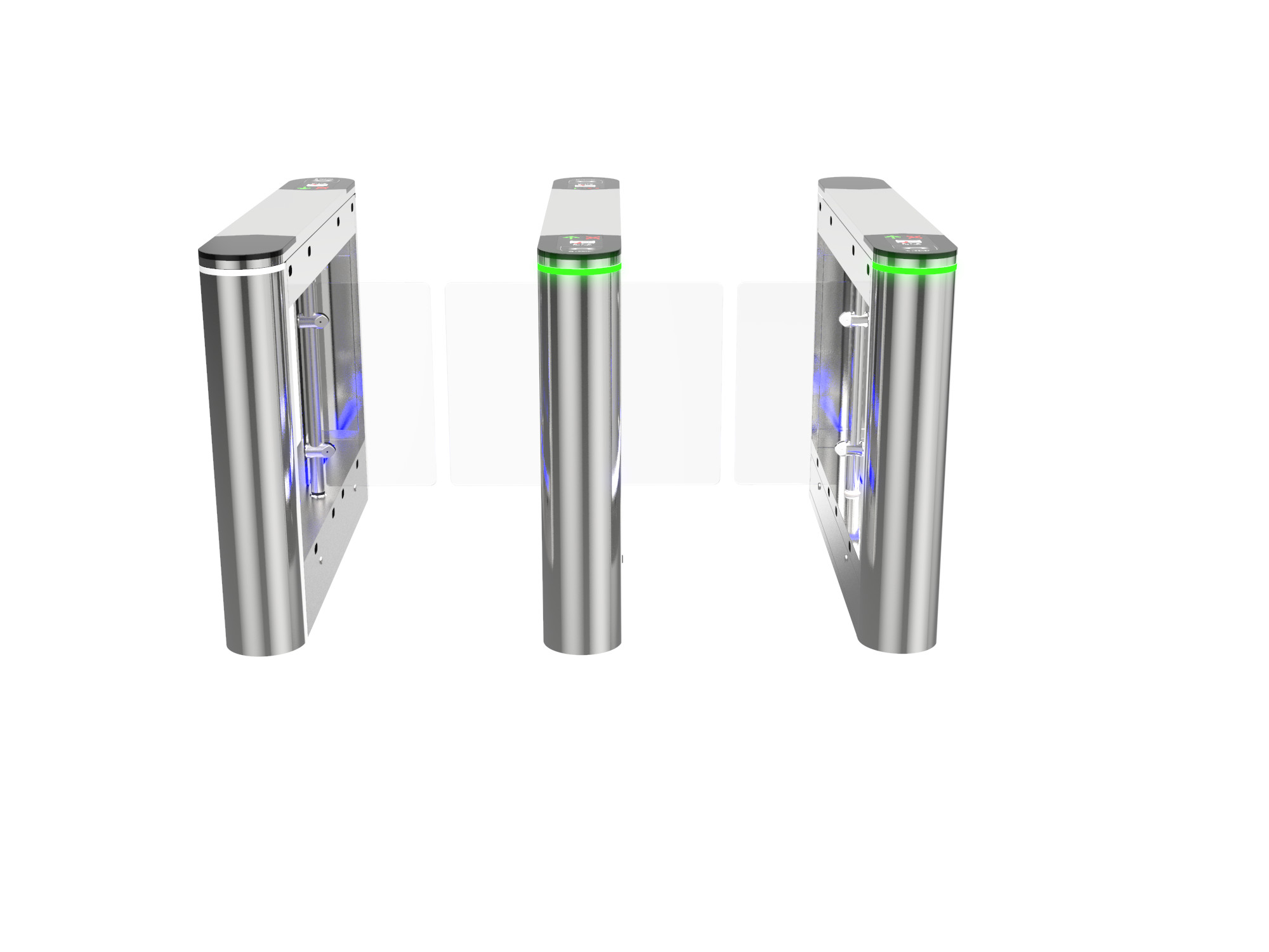 Stainless Arm Swing Gate Turnstile Gate With Led Lighting Card QR Code