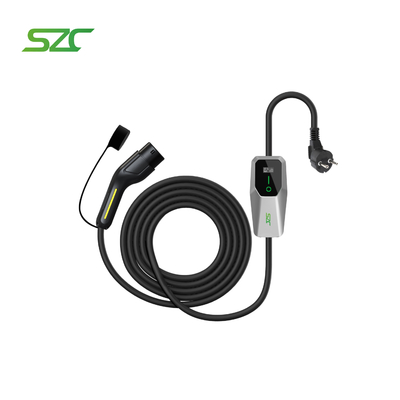 SZC 3.5 KW 1Phase Portable EV Charger Type2 Home Use EU Plug For Tesla BYD Xpeng Charging